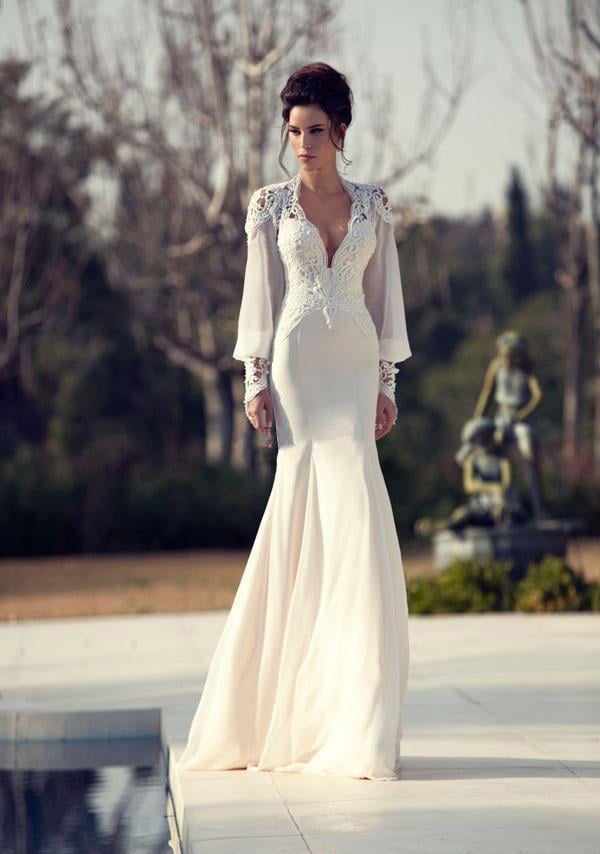 Berta Long Sleeve Mermaid Wedding Dress 146 Wedding Dresses With Sleeves POPSUGAR Fashion