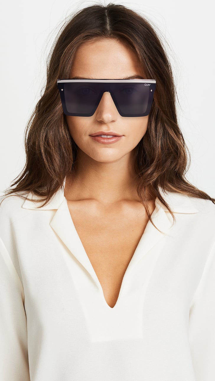 Quay Hindsight oversized sunglasses in black and pink | ASOS