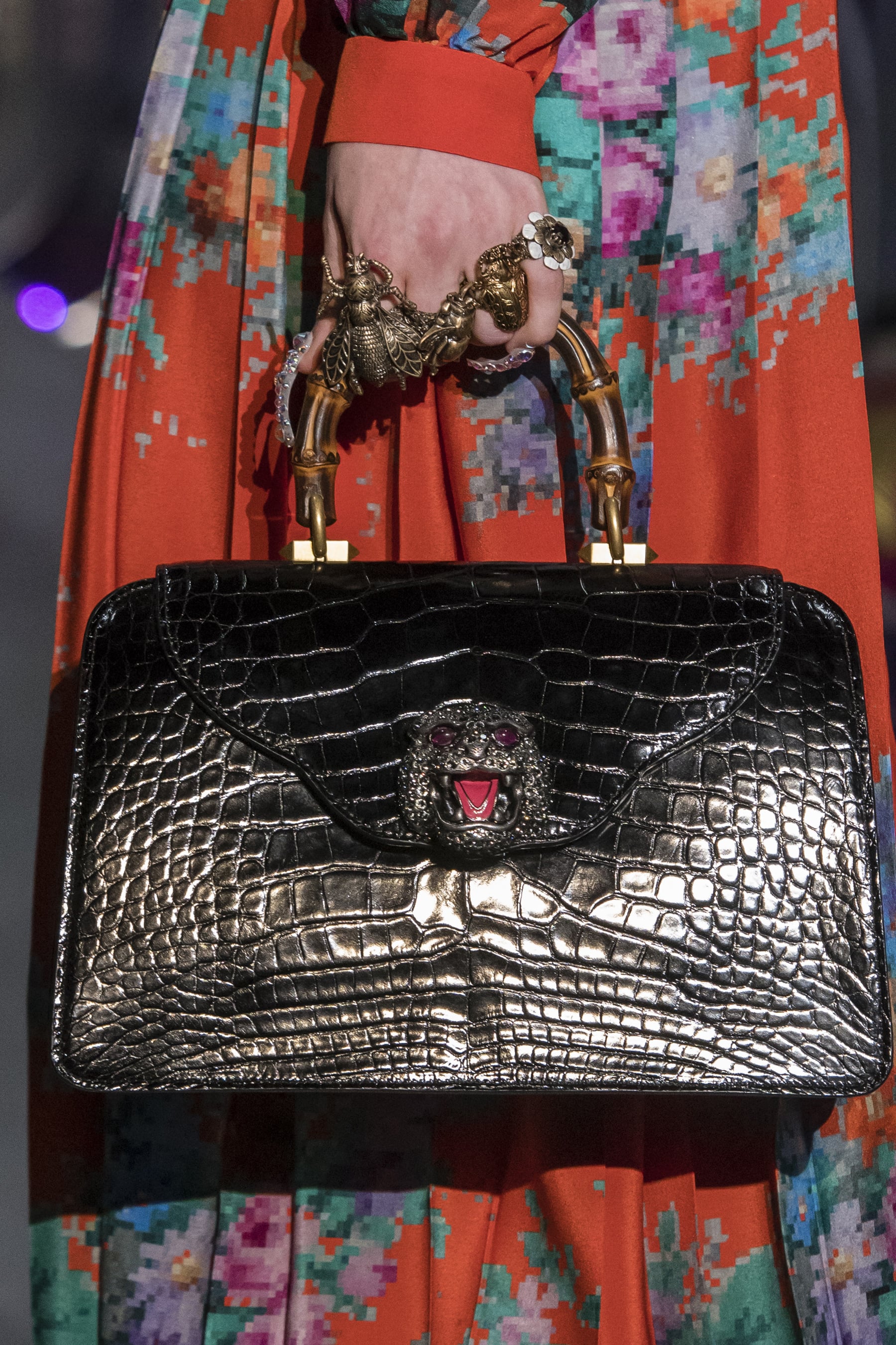 Gucci Bamboo Daily Crocodile Top Handle Bag - Consigned Designs