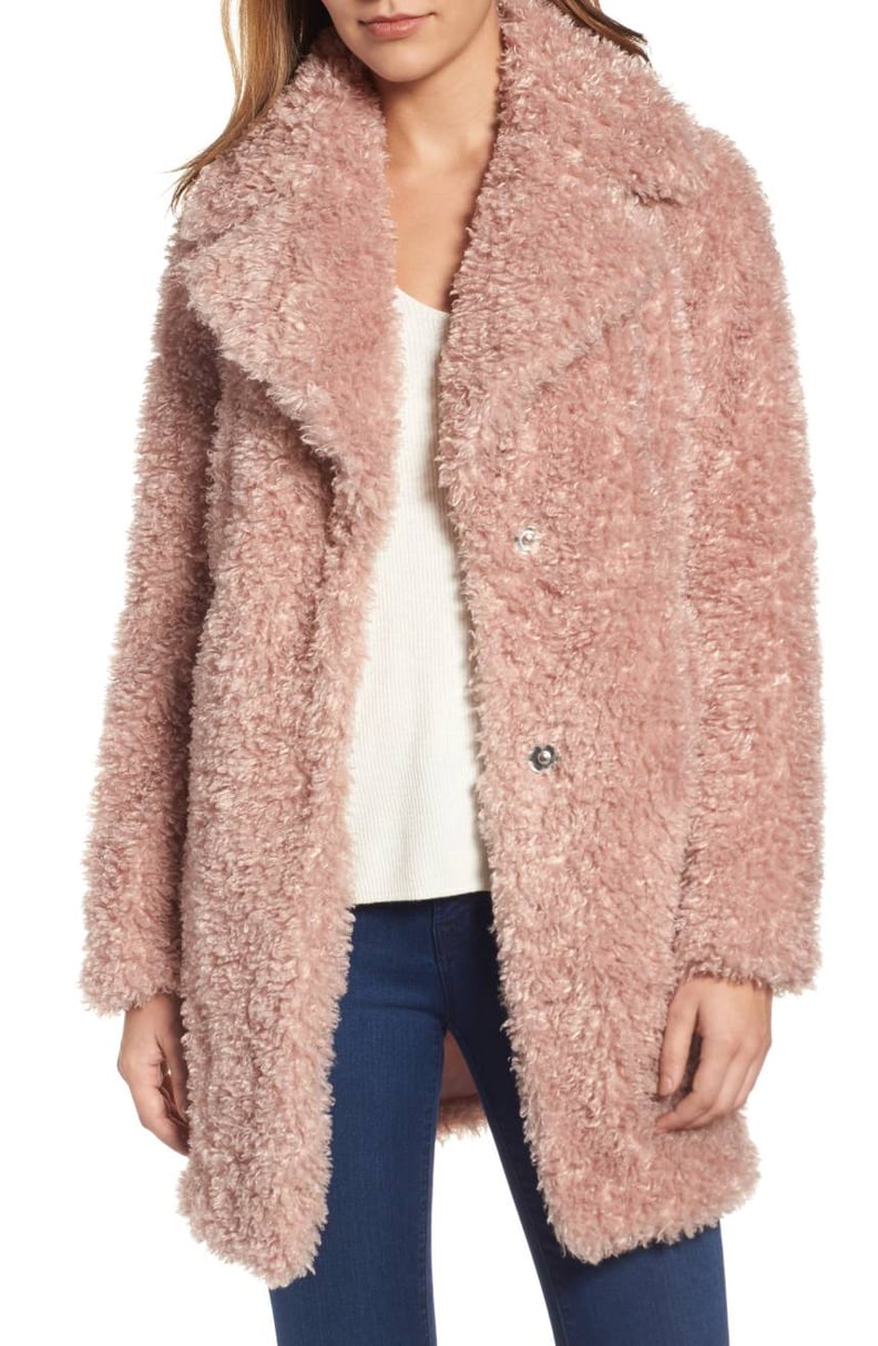 Kensie Teddy Bear Faux Fur Coat