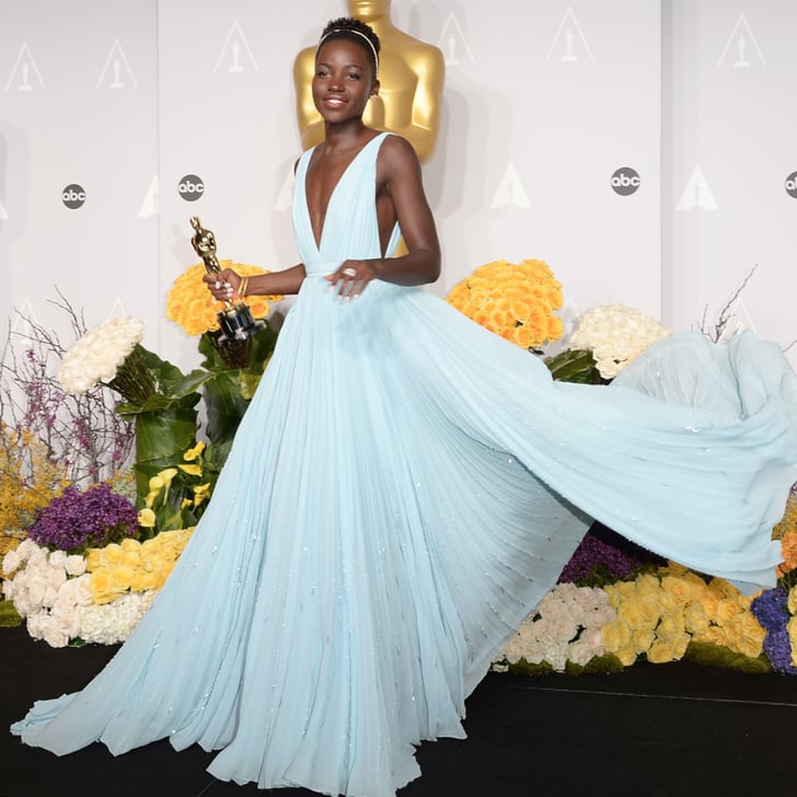 Lupita Nyong'o in Light Blue Prada Dress at Oscars 2014 | POPSUGAR Fashion