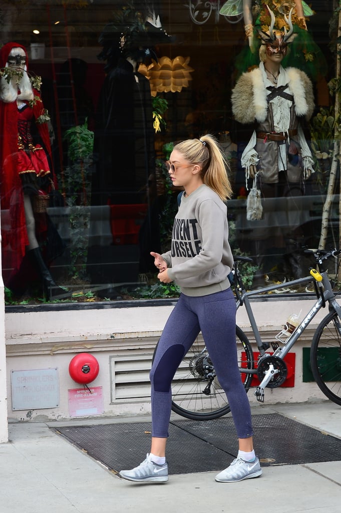 Pair a slogan sweatshirt with your leggings to up the statement factor.