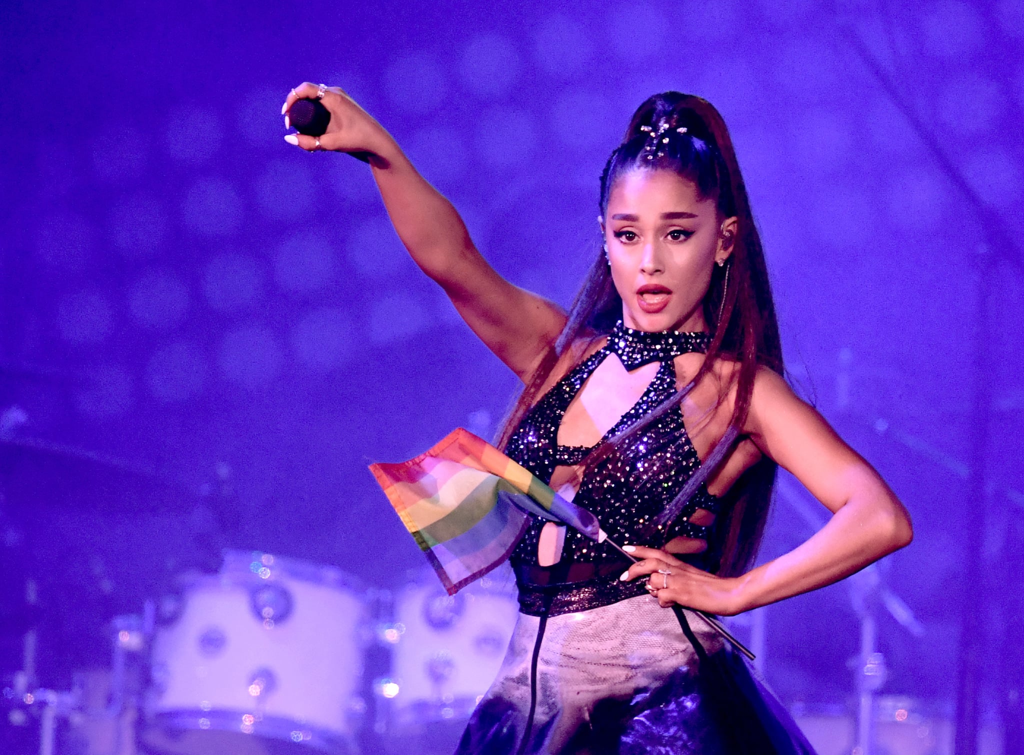 LOS ANGELES, CA - JUNE 02:  (EDITORIAL USE ONLY. NO COMMERCIAL USE) Ariana Grande performs onstage during the 2018 iHeartRadio by AT&T at Banc of California Stadium on June 2, 2018 in Los Angeles, California.  (Photo by Kevin Winter/Getty Images for iHeartMedia)