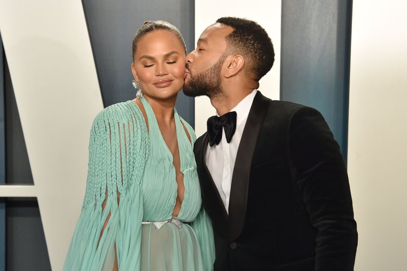 BEVERLY HILLS, CALIFORNIA - FEBRUARY 09: Chrissy Teigen and John Legend attend the 2020 Vanity Fair Oscar Party at Wallis Annenberg Center for the Performing Arts on February 09, 2020 in Beverly Hills, California. (Photo by David Crotty/Patrick McMullan v
