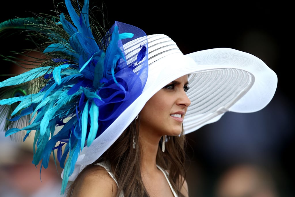 Blue feathers sprung from this hat at the 2012 Kentucky Derby.