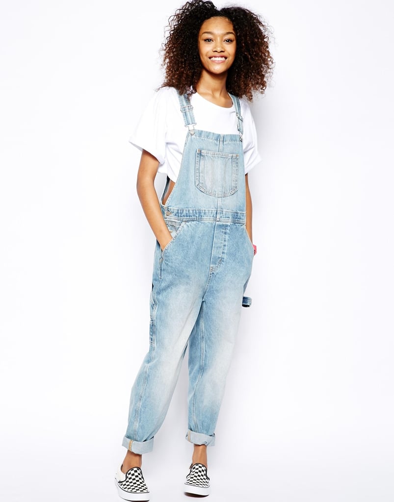 Monki light denim overalls ($85)