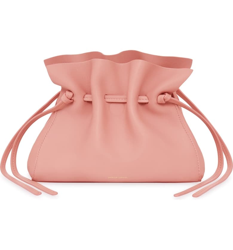 Mansur Gavriel Mini Lambskin Leather Drawstring Bag