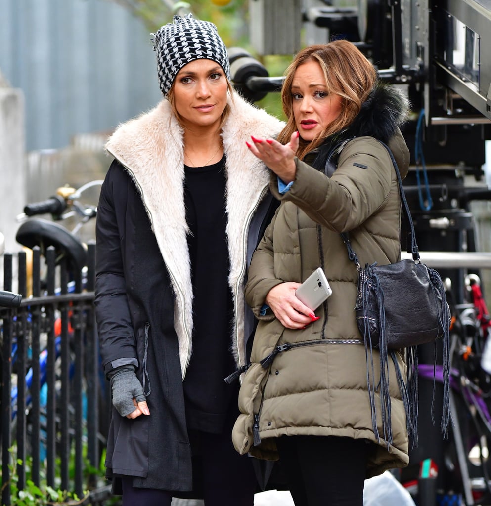 Jennifer Lopez And Leah Remini Filming Second Act Pictures Popsugar Celebrity