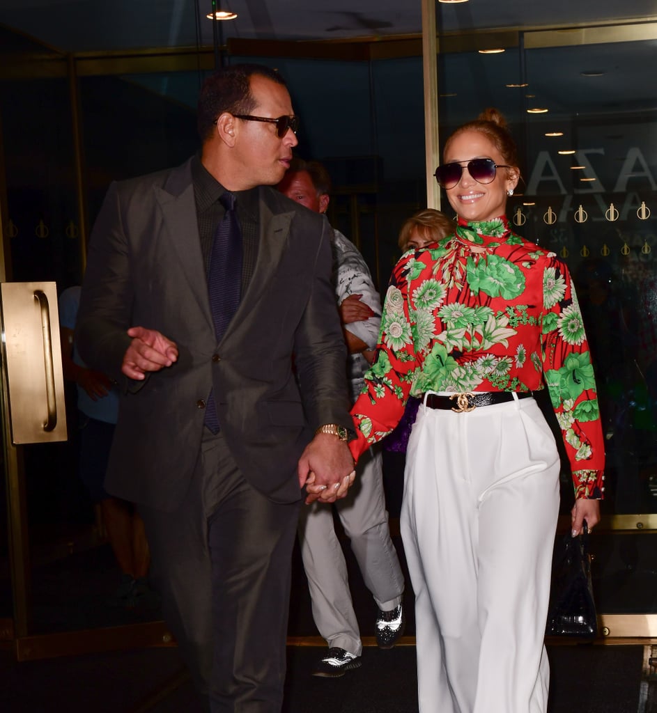 Jennifer Lopez Gucci Floral Top With Alex Rodriguez 2018