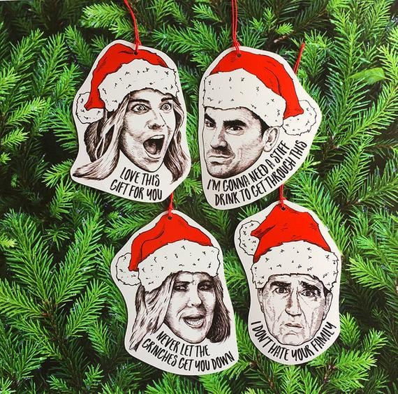Schitt's Creek Paper Christmas Tree Ornament Set of 4