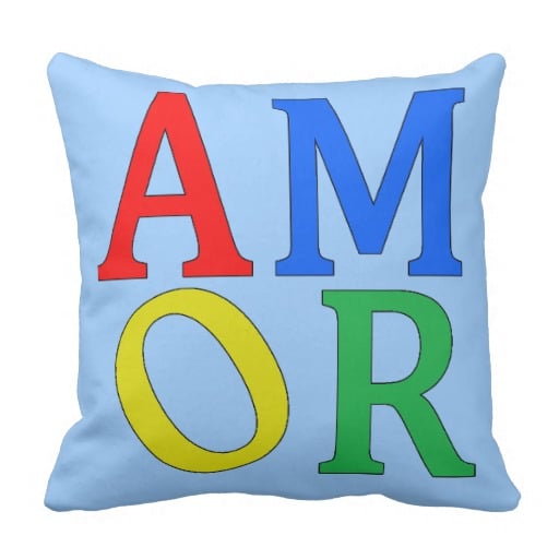 Colorful Amor Pillow (33) Decorative Pillows With Spanish Phrases