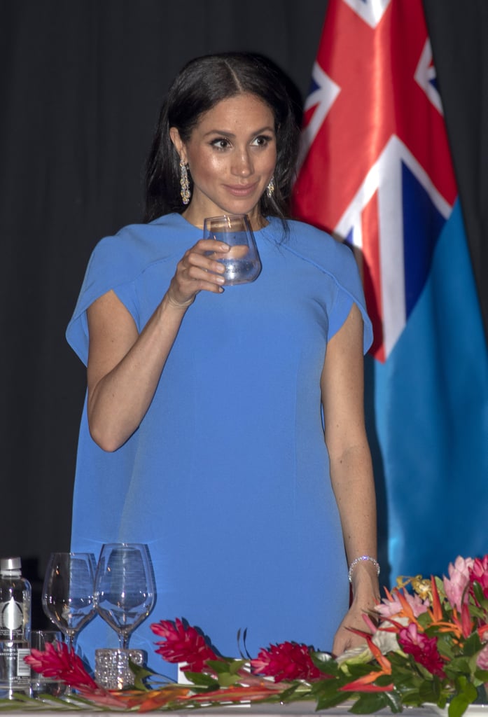 Meghan Markle Blue Safiyaa Dress in Fiji October 2018