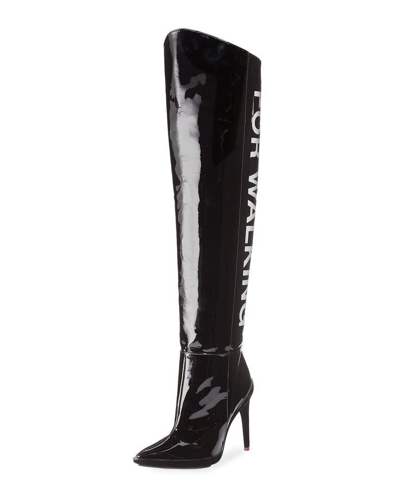 Off-White For Walking Over-the-Knee Patent Boot