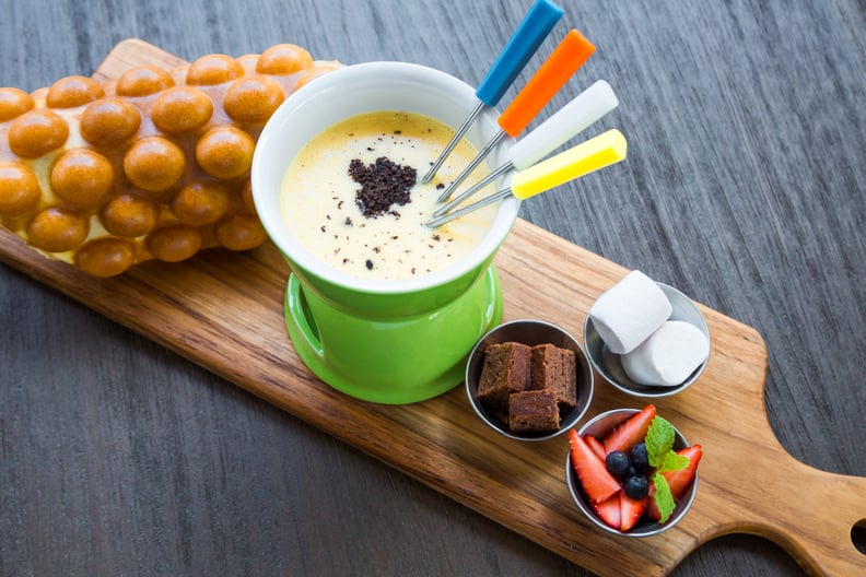 Throw a fondue night, and experiment with unique ingredients.