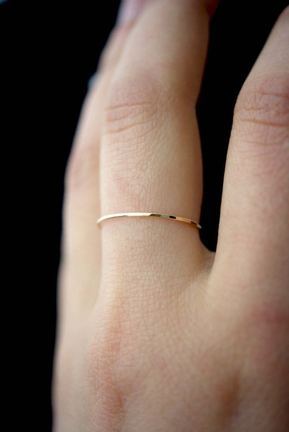 Solid Gold Ultra Thin Stacking Ring