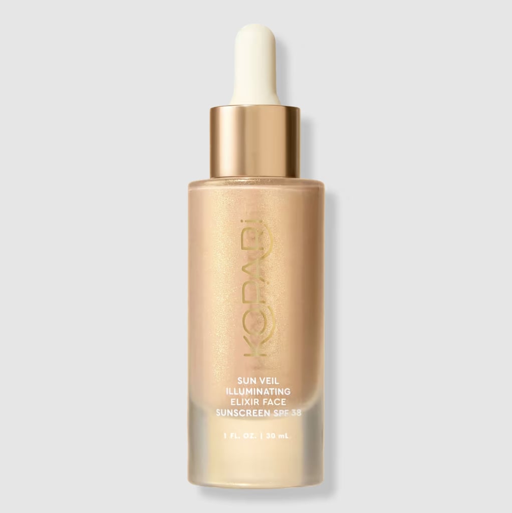 Kopari Beauty Sun Veil Illuminating Elixir Face Sunscreen SPF 38 ($19, originally $38)
If fitting sunscreen into your routine is a struggle, this dewy formula might be the out-of-the-box solution you've been looking for. Use these illuminating face drops as the last part of your skin-care routine to get all the necessary protection from UV rays with a golden, radiant finish. Just be sure to let them settle for at least 30 seconds before applying makeup.