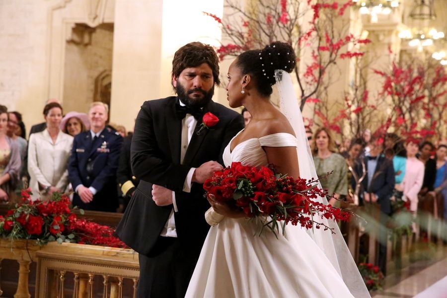 And she has Huck (Guillermo Díaz) walk her down the aisle!