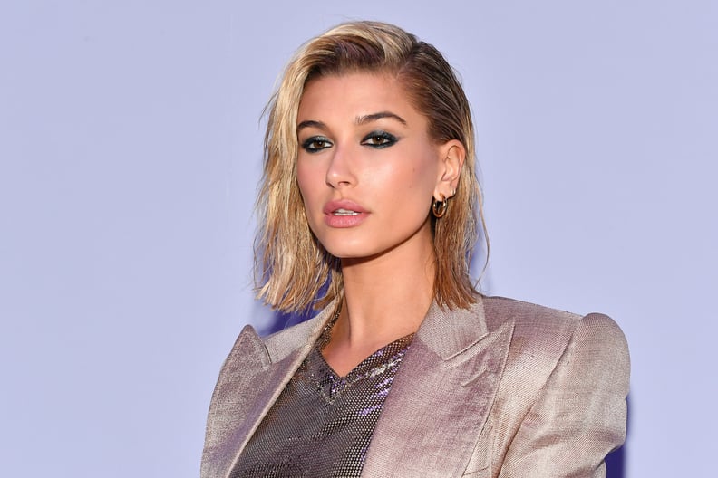 Hailey Baldwin's Glittery Eye Shadow in February 2018