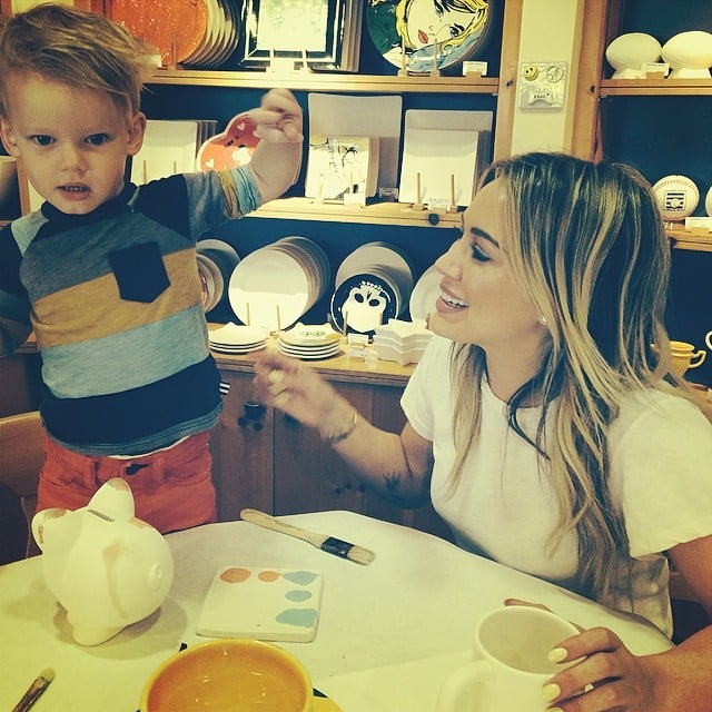 Hilary Duff went to a pottery-painting shop with her son, Luca.
Source: Instagram user hilaryduff