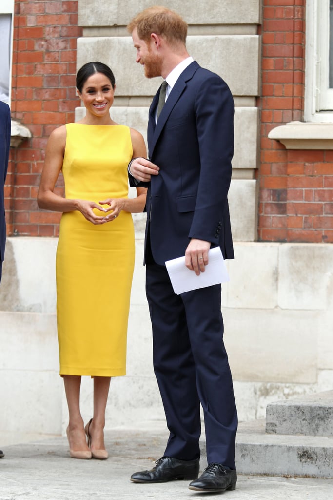 Meghan Markle Yellow Brandon Maxwell Dress