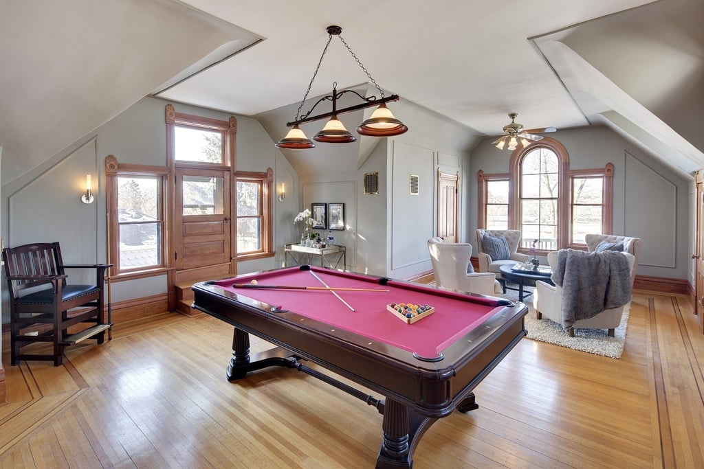 This room has everything you need, including a pool table.