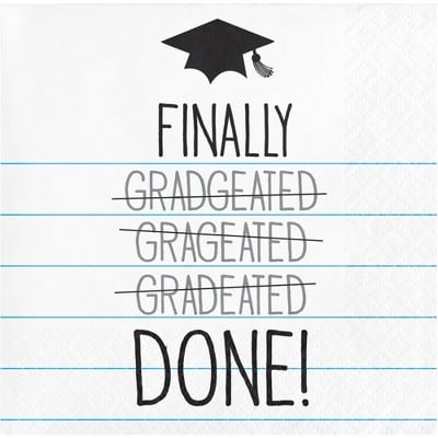 16-Count Graduation Finally Done Cocktail Beverage Napkins