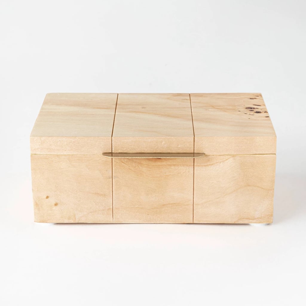 Decorative Burled Wooden Box Natural