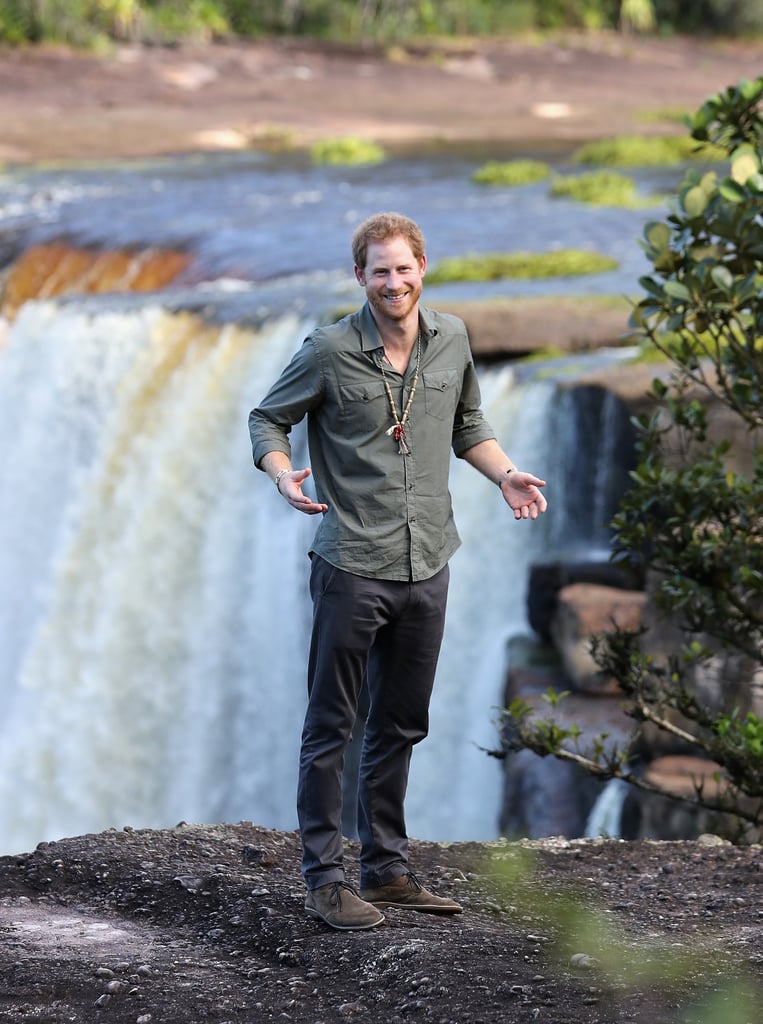 Prince Harry at Kaieteur Falls During Caribbean Tour 2016