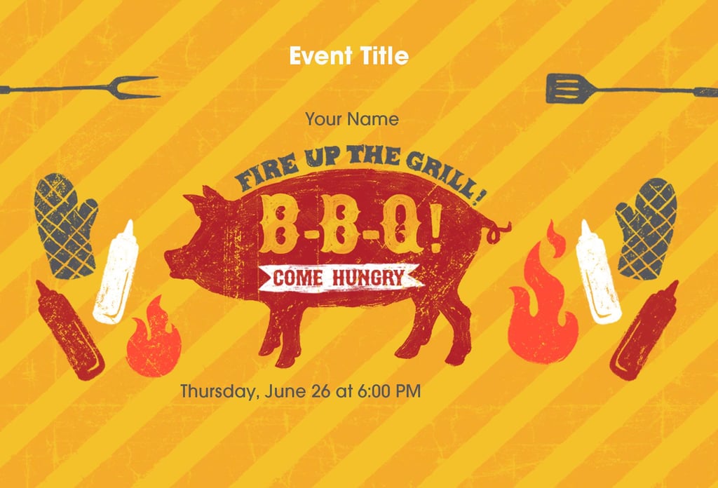 Even if your barbecue isn't whole hog, this invitation (free) is a sign you're ready for some serious grilling.