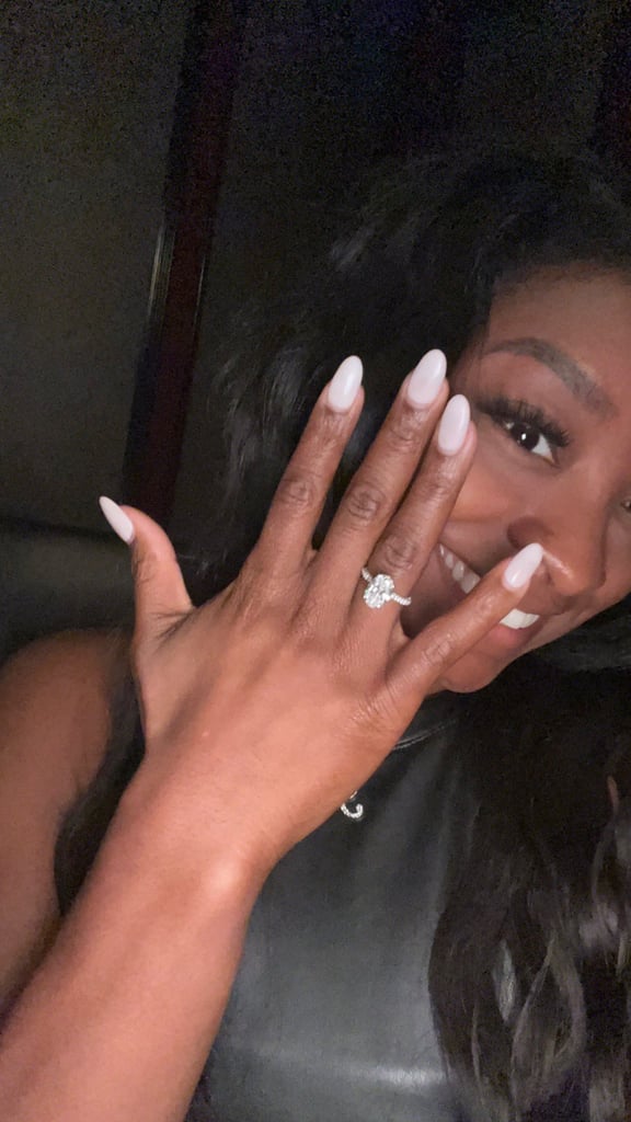 Simone Biles's Milk-Bath Engagement Manicure Is Classic