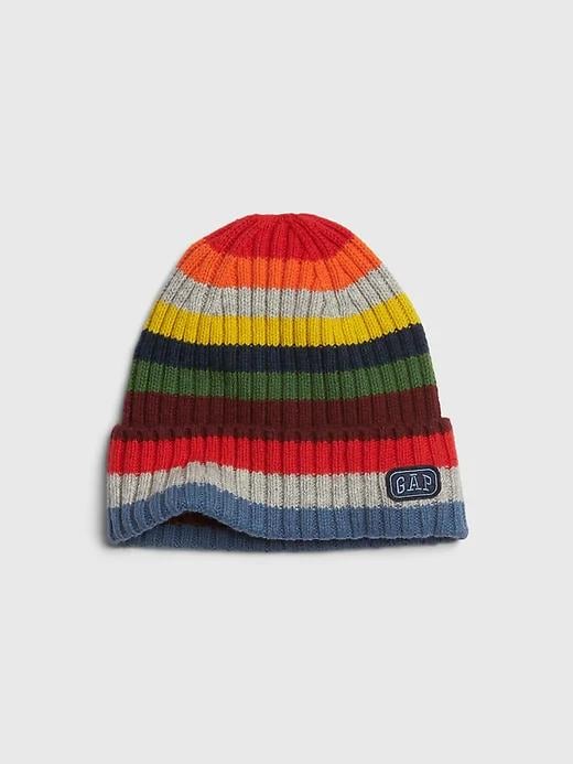 Equally warm and colorful, you can't go wrong with this Kids Crazy Stripe Beanie ($20).