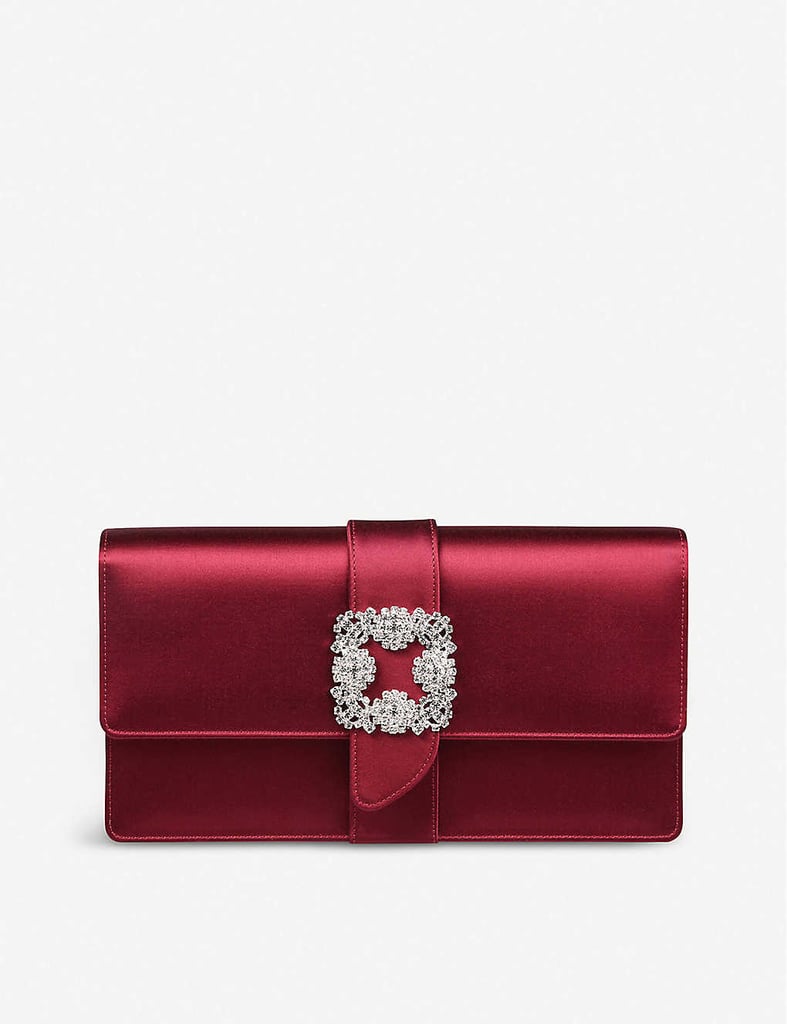 Manolo Blahnik Capri Satin Clutch Bag