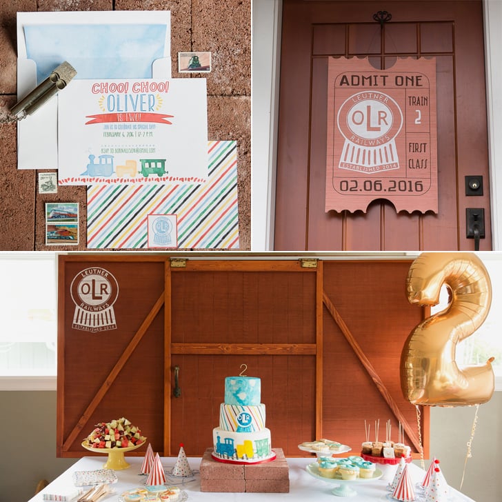 Watercolor Train Boy's Birthday Party