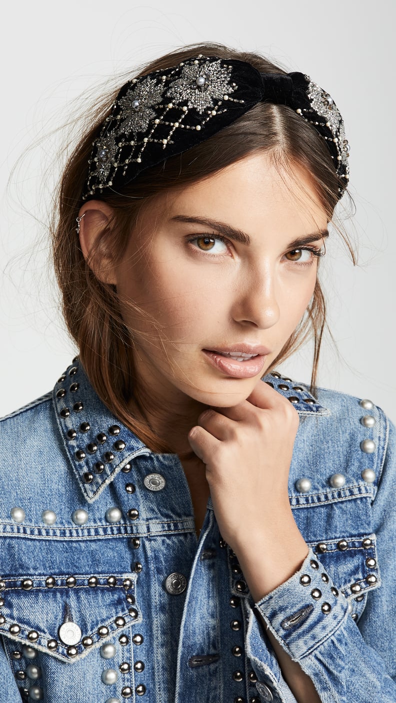 Best Velvet Headband: Namjosh Black Velvet Embellished Headband