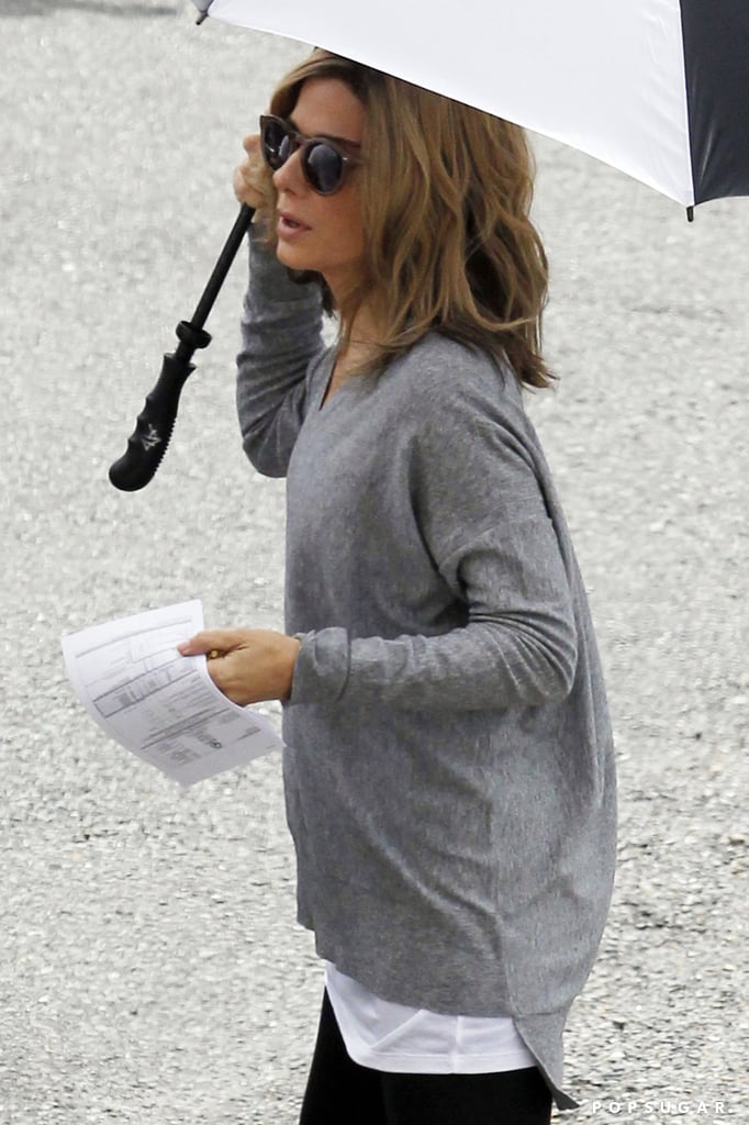 Sandra Bullock carried an umbrella on the set of Our Brand Is Crisis in New Orleans on Friday.
