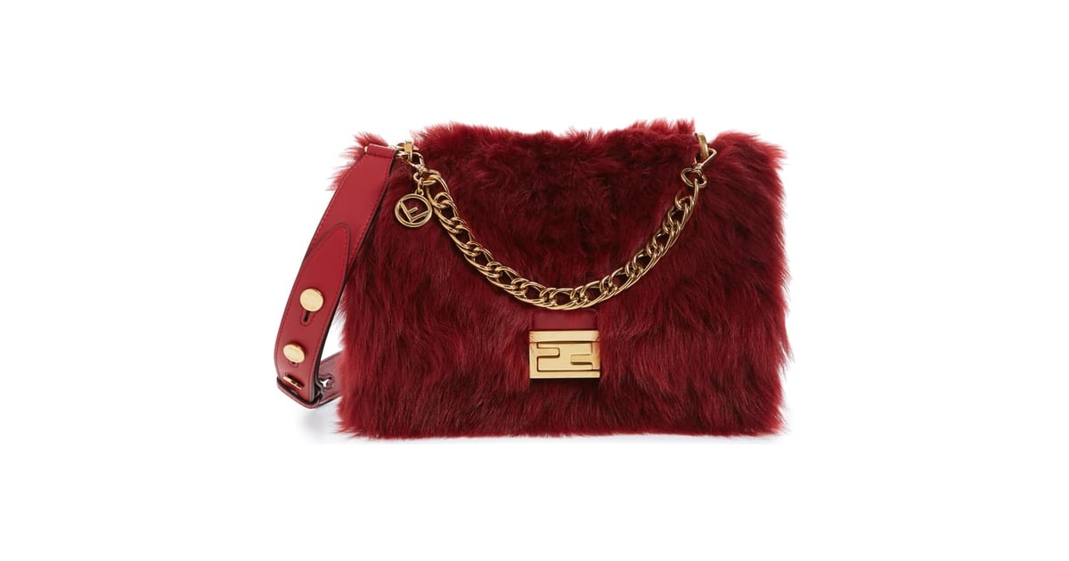 Fendi Medium Kan U Genuine Shearling Shoulder Bag The Best Stylish