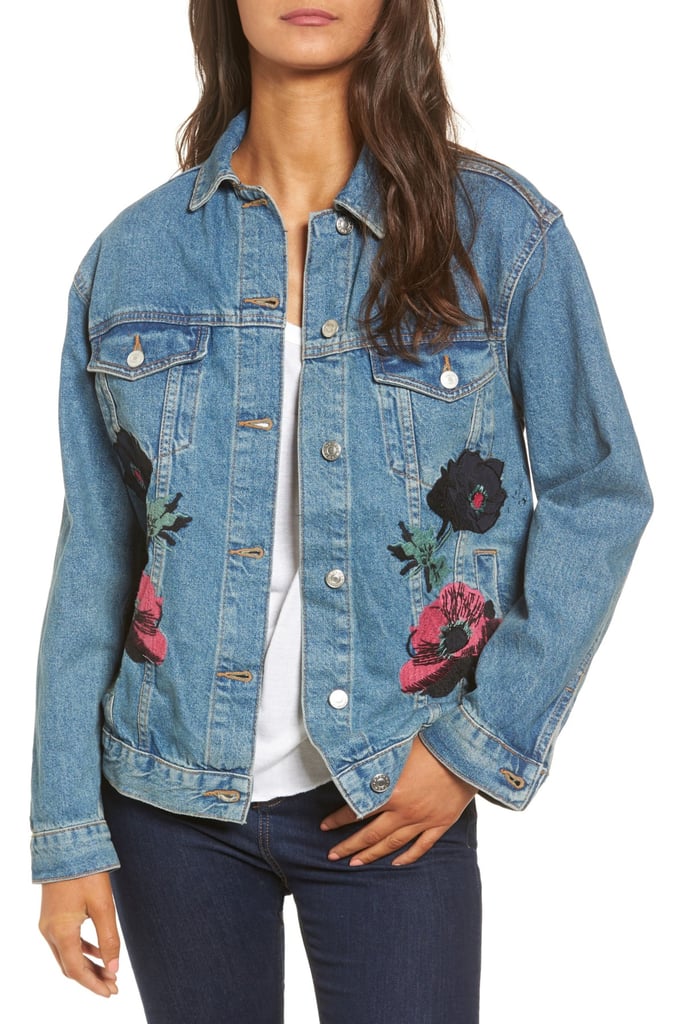 Topshop Appliqué Denim Jacket