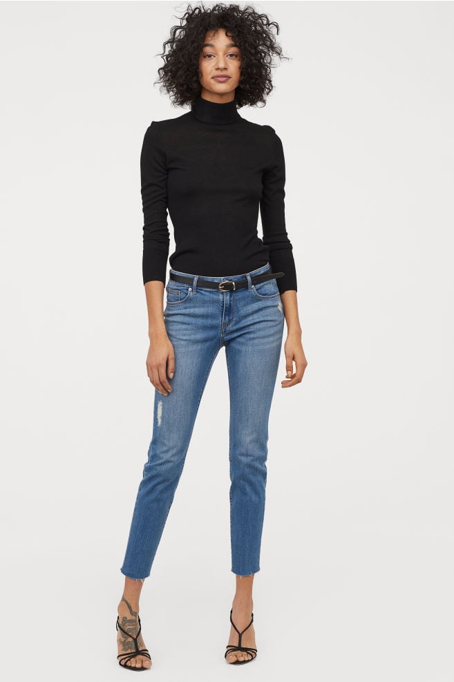 H&M Cropped Twill Pants in Light Denim Blue | Best Cheap Jeans From H&M ...