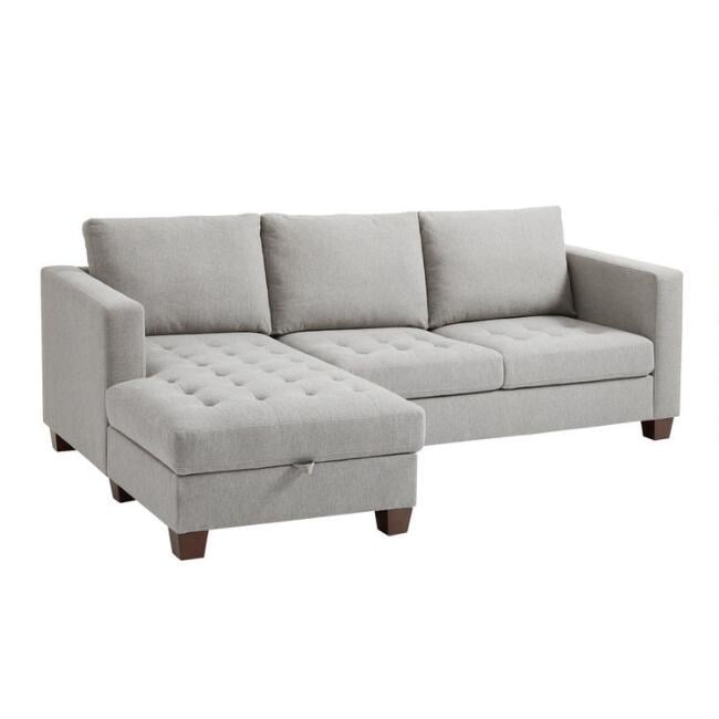 Gray Left or Right Facing Trudeau Sectional Sofa With Storage