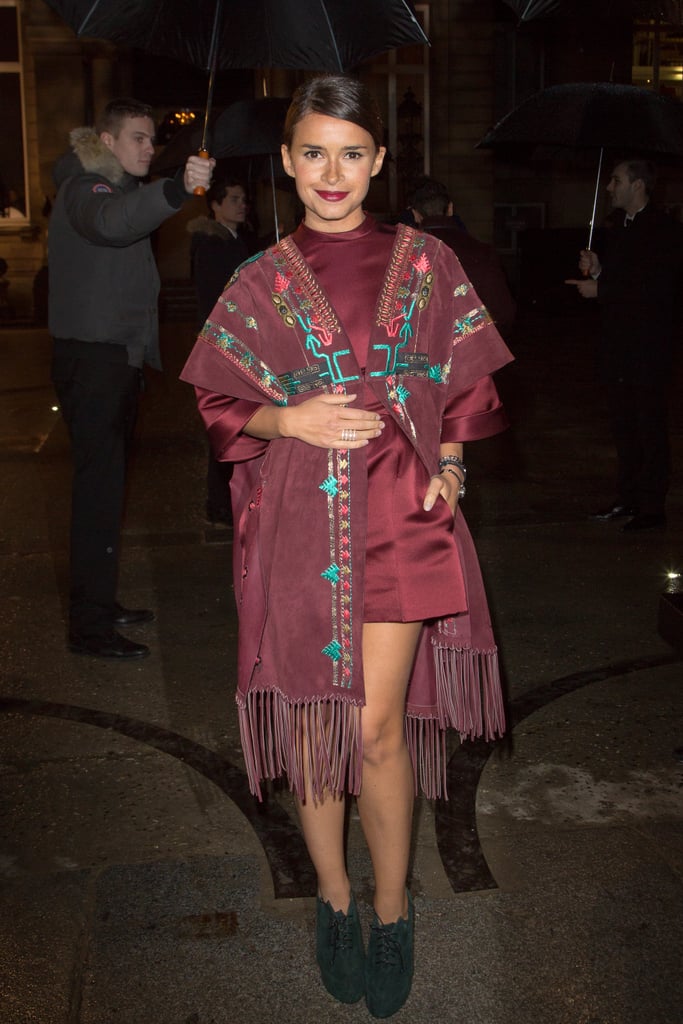 Miroslava Duma arriving for the Valentino Haute Couture show.