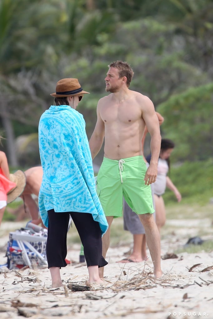 Charlie Hunnam and Morgana McNelis Pictures in Hawaii 2018