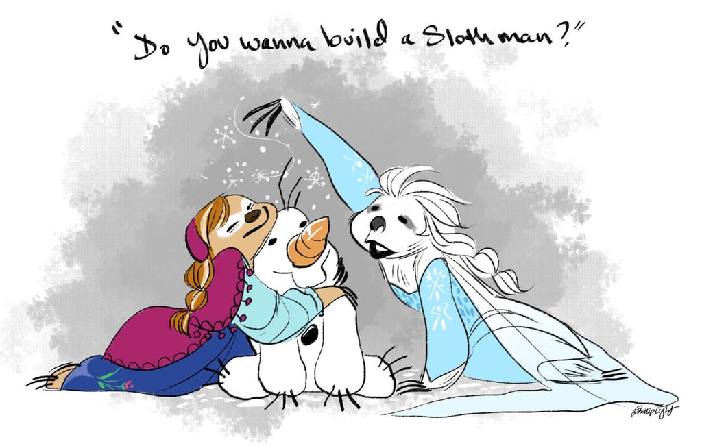 Sloth Elsa And Anna Frozen Fan Art Popsugar Love And Sex