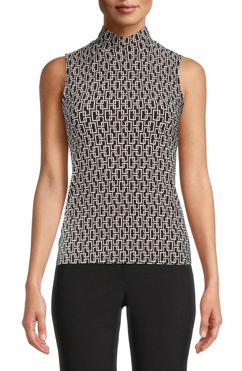 Anne Klein Speakeasy Sleeveless Mock Neck Top