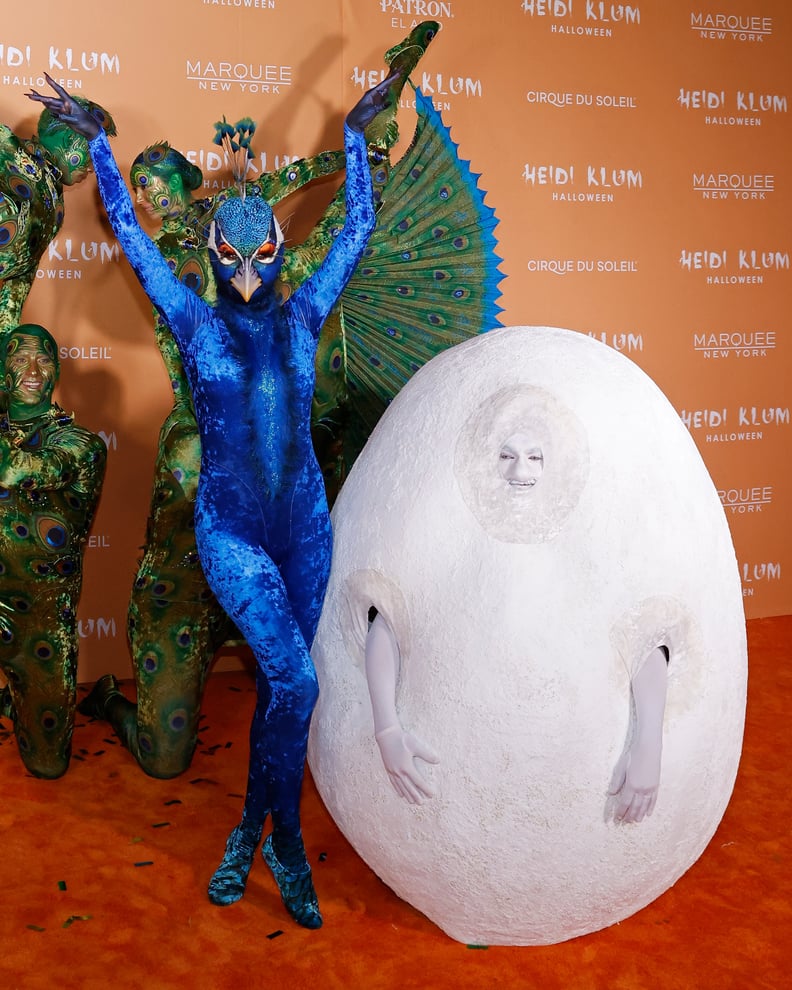 Heidi Klum and Tom Kaulitz as a Peacock and Egg