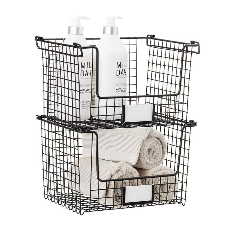 For Closets and Cabinets: iDesign Black Stackable Basket