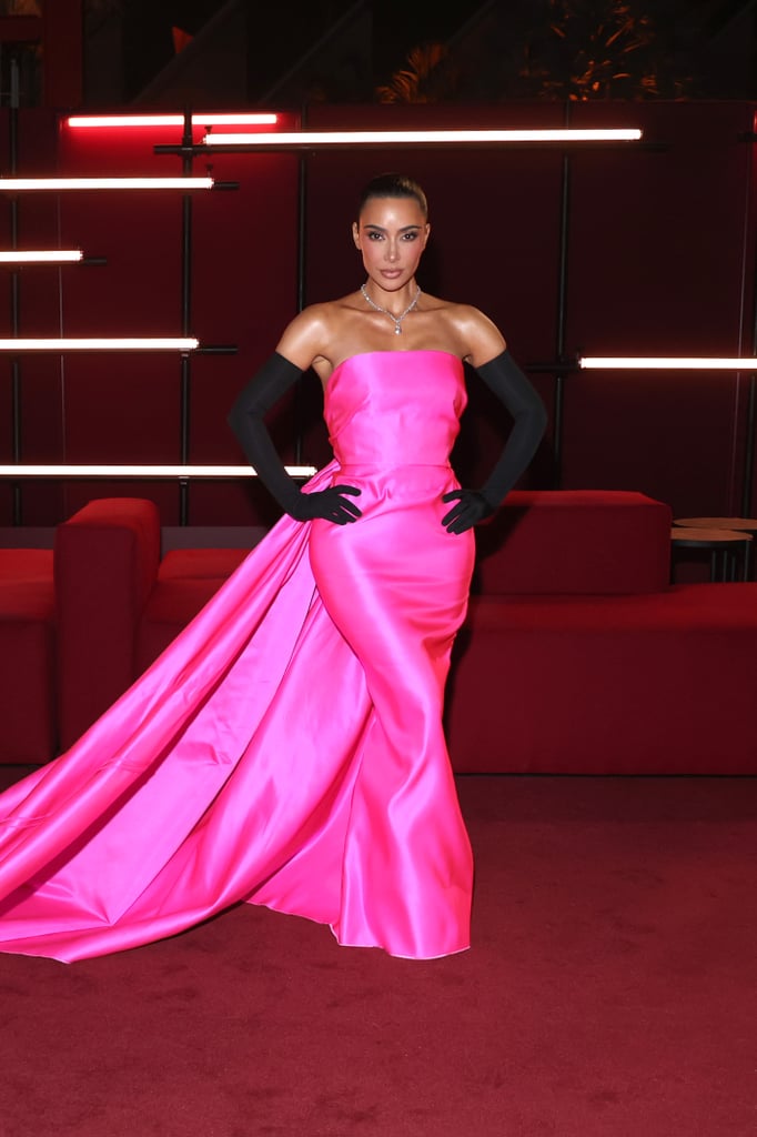 Kim Kardashian Wearing a Balenciaga Pink Gown