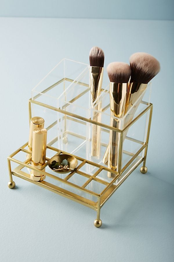 The Anthropologie Faceted Vanity Organiser ($48) is a shelfie-worthy storage holder that can display your favourite serums and tools.