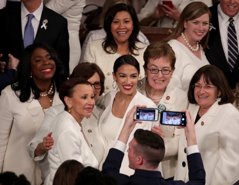 Alexandria Ocasio Cortez White Blazer at State of the Union POPSUGAR Fashion