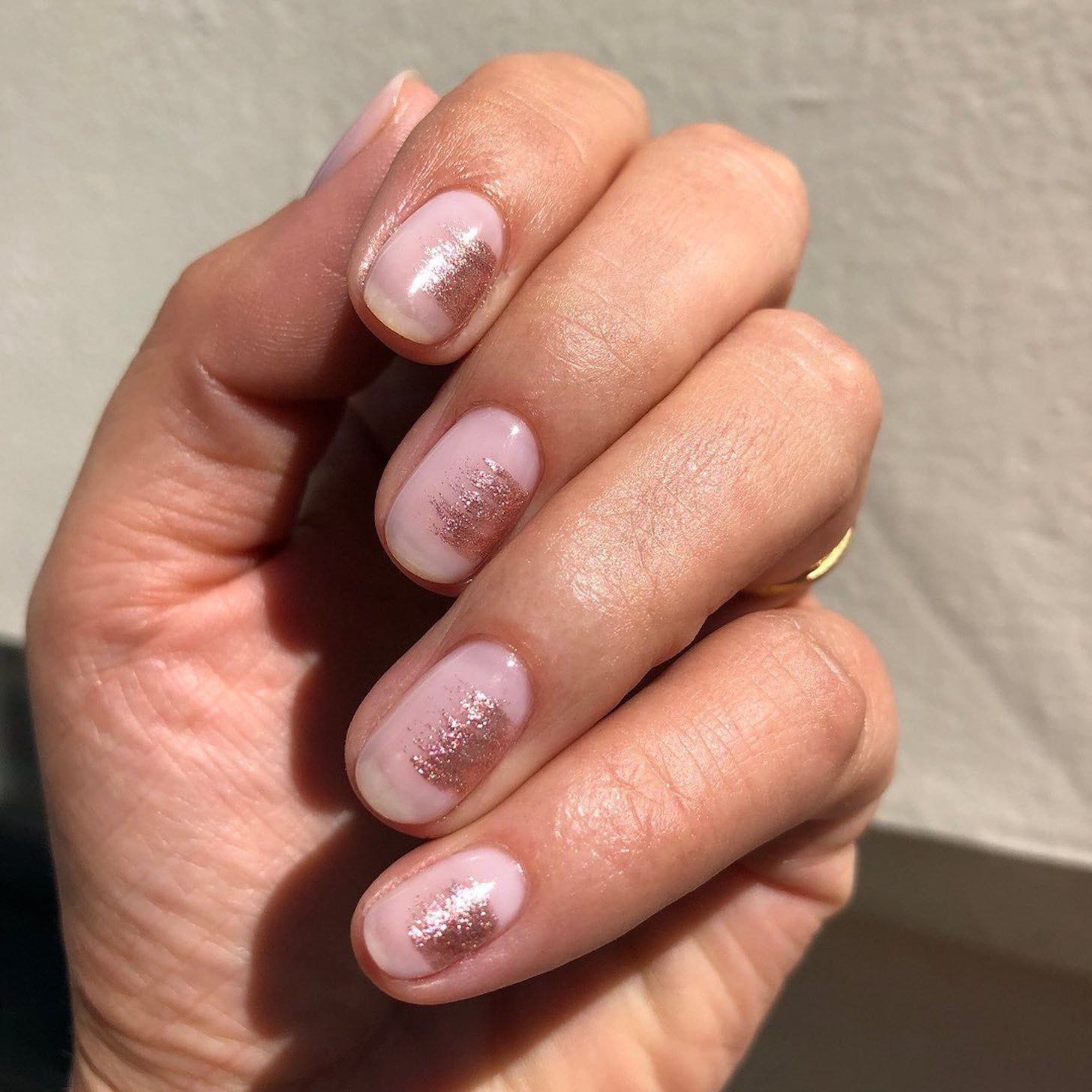 Almond Glossy brush stroke Nails at theYoucom