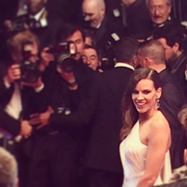 Hilary Swank struck a pose for photographers as she left the premiere of her latest film, The Homesman. We caught this snap of the actress as people clamored for a shot of her in her stunning one-shouldered dress.